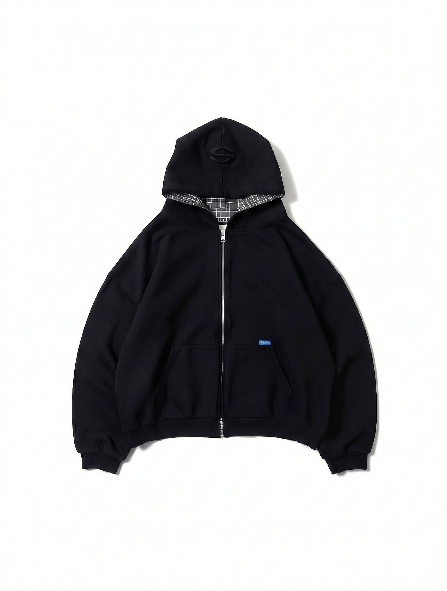 Plaid Reversible Zipped Hoodie